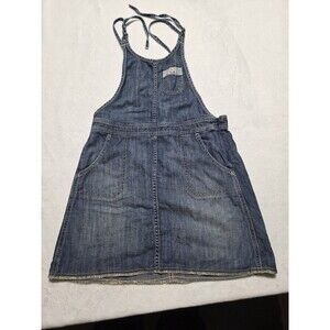 Levi's Women's Mini Overall Denim Dress Size Small/Petite Blue Straps Pockets